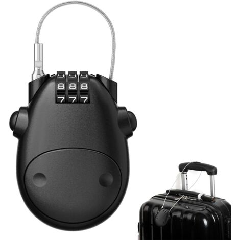 1 Pièces Antivol Velo Code,Misez À 3 Chiffres Serrure À Combinaison,Antivol Poussette,Antivol Velo Code,Cadenas Code Velo,Cadenas Velo,Câble Acier 75 Cm,Pour Les Vélos,Motos,Bagages(Noir) (1/5)