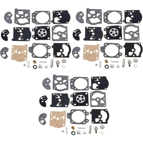 Lot de 3 Kit de Réparation de Carburateur pour Walbro K10-Wat WT391 WT20 WT3 WT309 WT310 WT324 WT379 Tronçonneuse Souffleur de Feuilles (1/5)