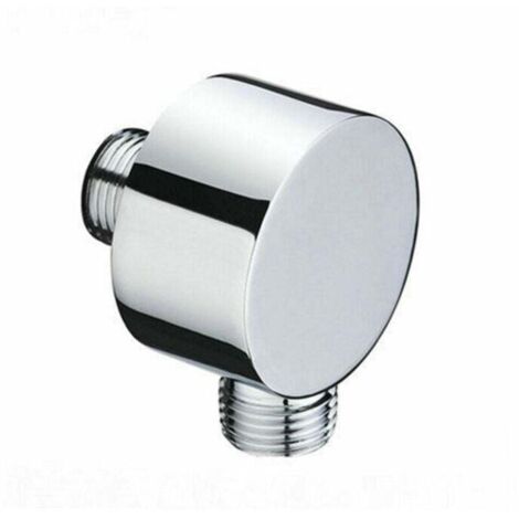 Raccord de tuyau rond – Coude mural chromé – Laiton – Universel – 1/2" – Raccord sable – Raccord de douche murale pour douchette (1/4)