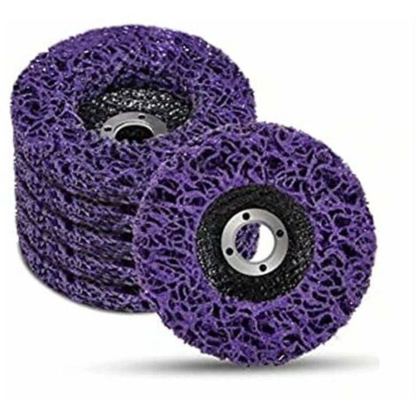 Lot de 5 disques de nettoyage violets, disques à meuler, 115 x 22 mm, disques à meuler pour la finition de surface et la peinture, disques à meuler pour meuleuses d'angle (1/4)