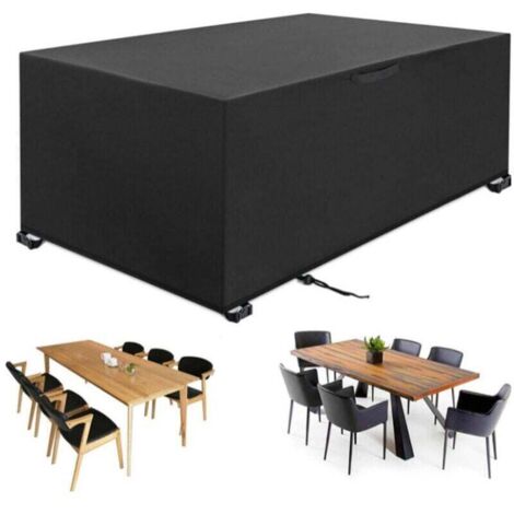 Housse pour mobilier de jardin 242 x 162 x 100 cm, tissu Oxford 420D, imperméable, coupe-vent et imperméable, résistant aux UV et aux déchirures. (1/4)