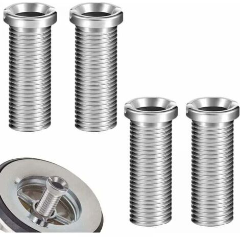 Vis de fixation pour panier d'évier en acier inoxydable 30 mm, vis creuses, vis pour bouchon de vidange de panier d'évier, accessoires de montage pour éviers de cuisine (argent) (1/4)
