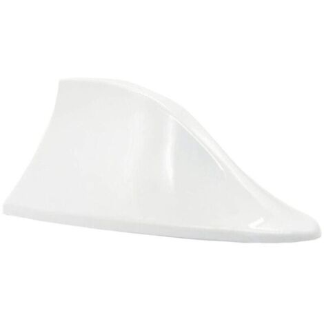 Antenne aileron de requin universelle pour voitures – antenne de voiture avec signal radio FM/AM et base adhésive étanche pour voitures, SUV, camions et fourgonnettes (blanche)