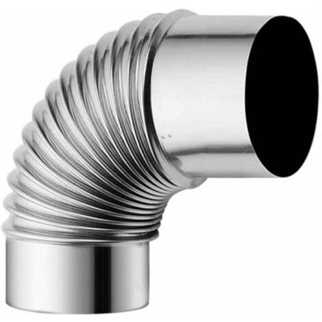 Cheminée de poêle à bois en acier inoxydable de 60 mm, adaptateur d'angle de conduit de cheminée à 90°, conduit de cheminée rallongé, conduit de cheminée de camping (1/4)