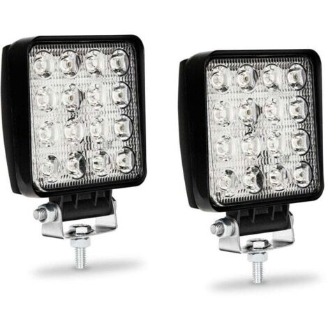 ALOVZE Lot de 2 projecteurs de travail LED 48 W, antibrouillards pour voiture, camion, UTV, SUV, véhicule tout-terrain, tracteur, bateau (1/4)