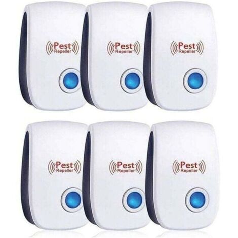 Répulsif à ultrasons pour souris, lot de 6, efficace contre les souris, rats, mouches, moustiques, insectes nuisibles, araignées et cafards, sûr et non toxique (1/3)