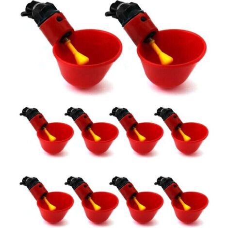 10 Pcs Abreuvoir Poules Automatique, Abreuvoir Volaille en Plastique pour Oiseau Caille Pigeon Poulet Poule (25mm, pour Seaux) (1/5)