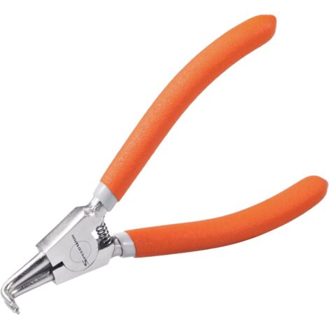 Pince à circlips de 15,2 cm, diamètre de la pointe : 1,25 mm, pince à anneau externe, pince à anneau de retenue robuste, mâchoires incurvées pour retirer les bagues