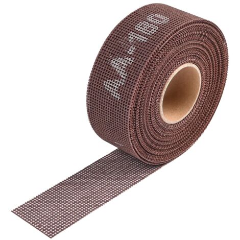 Grain 180 Rouleau de papier a poncer de filet 38 mm x 10 m, Alumine Bande Abrasive en Filet, Collocation avec une ponceuse à main de 38 mm de large, pour meubles en bois, finition du métal (1/5)