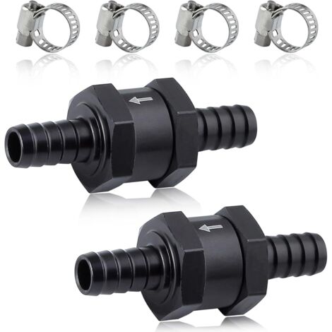6Pcs de carburant de ligne de carburant 10mm 3/8 anti-retour de l’eau clapet en alliage d’aluminium pour l’eau essence (1/5)