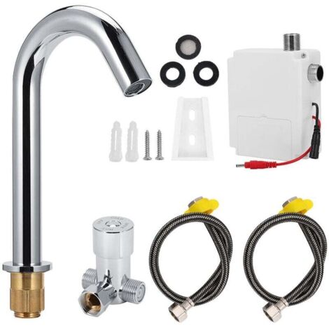 Robinet automatique G1/2 pouces avec capteur d'induction infrarouge, robinet d'eau chaude et froide domestique, hauteur 23cm