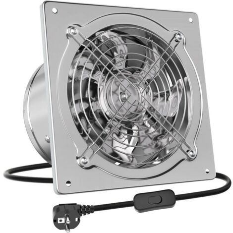 Extracteur d'air 150mm Ventilateur Mural 525m³/h avec Clapet Anti-Retour Matériau Métallique avec EU Plug pour Bureau Grenier Garage Cuisine