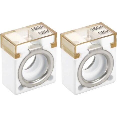 Lot de 2 fusibles de batterie carrés 150 A 58 V pour voiture - Pièces de rechange en métal et céramique pour protection de circuit de grue automobile (1/5)