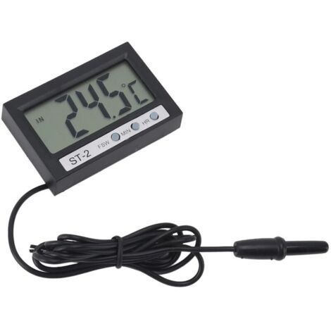 Thermomètre de Voiture, Compteur de Température Numérique de Voiture, Thermomètre de Test D'eau de Réfrigérateur D'aquarium Dédié, Affichage Numérique, Affichage LCD Intérieur