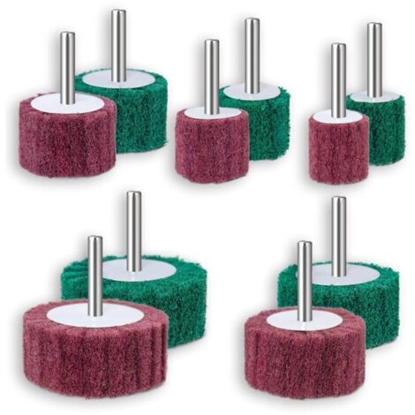 Meules en mousse pour perceuses électriques - Roue Abrasive - Têtes de ponçage - Nettoyage et décapage de toutes les surfaces en bois et en métal - Lot de 10 (1/5)