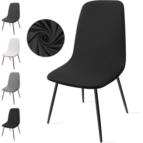 Housse de Chaise Extensible 6 pièces, Housse de Salle à Manger Amovible Lavables Couverture de Chaise Revêtement de Chaise pour Salle à Manger,Hôtel,Décor,Mariage(C-Noir, 6 Pièces) (1/5)