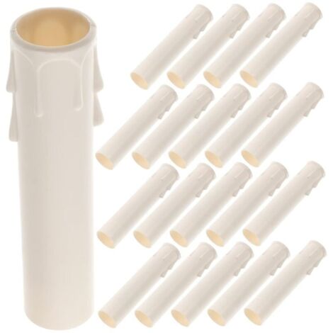 Douille Bougie Lustre, 20 Pièces Cache Bougie Lustre Tube De Larme Ampoules De Bougeoir En Céramique Suspension En Céramique Pièces De Lampe Support En Plastique Couvre Manche