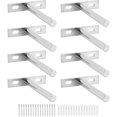 8 Pièces Fixation Étagères Murale Invisible - 100mm - Supports Étagères Flottante en Fer Solide (1/5)
