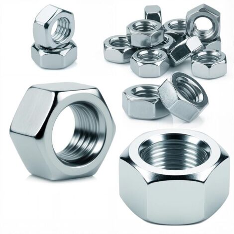 60 Pcs Ecrou Hexagonal M10 Acier Galvanisé Écrou M8 Pour Une Utilisation Sur Vi Rondelles Tiges Filetées Boulons Raccords Fixations Réglables à l'Intérieur Comme à l'Extérieur (1/5)