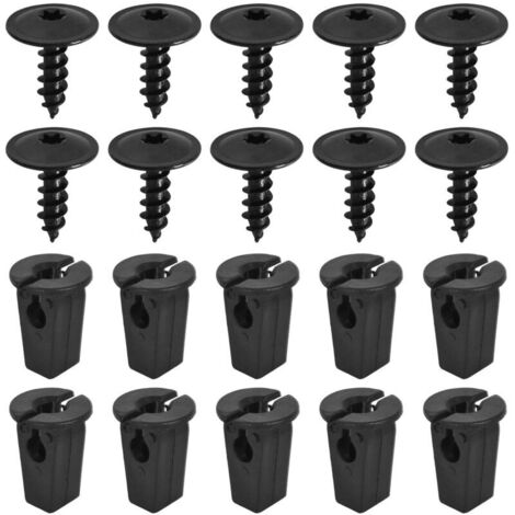 Ensemble de clips de fixation pour voiture, 20 Pièces Vis Tôle Pour Garde, Vis Ailes Sous Le Capot Du Moteur, Agrafes Carrosserie pour Pare-Chocs Porte de Voiture Fender Push Kit de Remplacement (1/5)