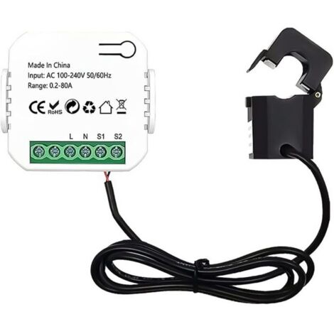 Moniteur d'énergie Intelligent, Moniteur d'utilisation de l'électricité WiFi, 80A, Compatible avec Tuya Smart Life (1/5)