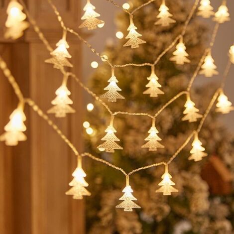 Lumineuse Forme de Sapin de Noël, 6M 40 LED à Piles Fairy Lights, 2 Modes Monochrome et Brillant Guirlande Lumineuse Intérieur, Décoration de Noël Mariage Anniversaire Fête Jardin Chambre (1/5)