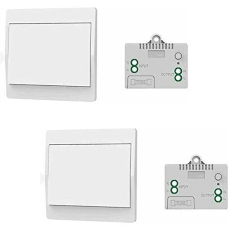 Interrupteur sans fil auto-alimenté, aucune pile requise, télécommande sans fil pour lumières et appareils électroménagers, étanche et sûr, peut être installé directement dans la baignoire, etc. (2 pa (1/5)