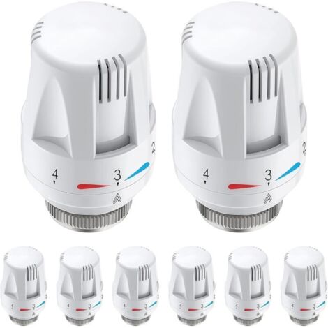 Pack de 8 thermostats chauffants : thermostat de chauffage M30 x 1,5 tête de thermostat de rechange, thermostat de radiateur chauffant intelligent, soupape de radiateur antigel pour maison et (1/5)