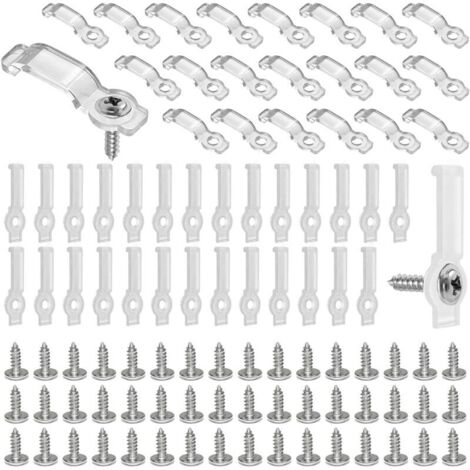 200 Pièces Clips de Bande Lumineuse LED Lighting Clips de supports de fixation pour Bande Lumineuse Supports de Fixation Clips LED Strip Vis Incluses (1/5)