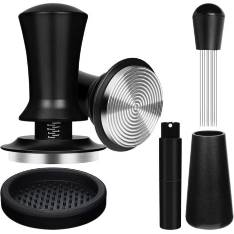 Ensemble de tampons à expresso de 51 mm avec ressort calibré de 13,6 kg, kit d'accessoires pour expresso avec outil de tamper à café, mélangeur à café, tapis tamper, flacon pulvérisateur, (1/5)