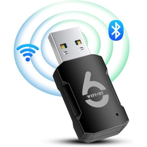 Bluetooth Clé WiFi pour PC, AX900Mbs Cle WiFi 6 Doublebande (5.8 GHz / 2.4 GHz), 5.3 Bluetooth USB 2.0 Clef WiFi dongle WiFi USB Mini Adapter Compatible avec Windows 11/10