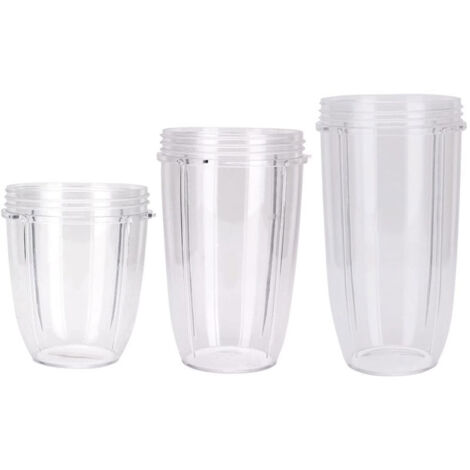 Tasse de remplacement en plastique transparent Ju479, 3 pièces, 18/24/32 Oz pour presse-agrumes NUTRI 600/900W