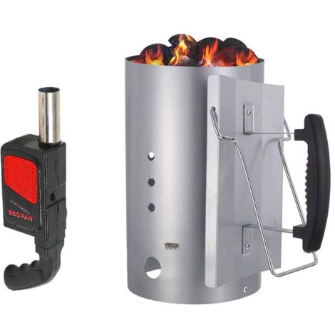Allume-feu 28 x 17 cm pour barbecues à charbon Weber 7416 ou autres barbecues à allumage rapide + souffleur portable (1/4)
