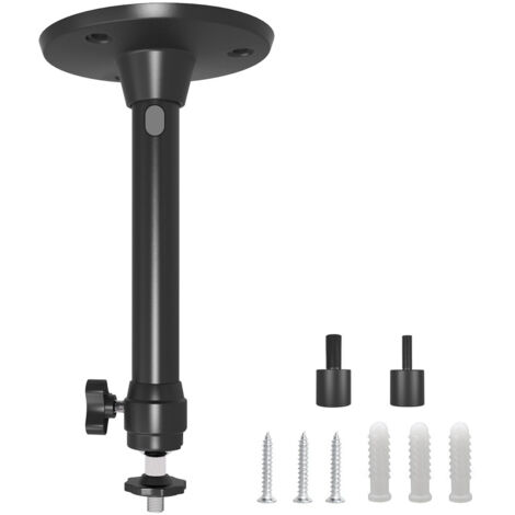 Support de plafond pour projecteur, capacité de charge 3 kg – 17 cm, rotation à 360° – Support mural/plafond universel pour mini-projecteur, en aluminium noir (1/5)