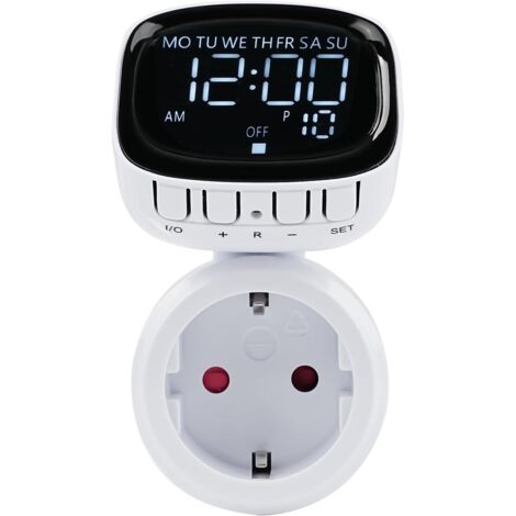 Minuterie prise CA 230 V 16 A 3680 W Minuterie numérique 10 programmes de commutation programmables Minuterie numérique Écran rotatif à 360° Minuterie Prise (1/5)