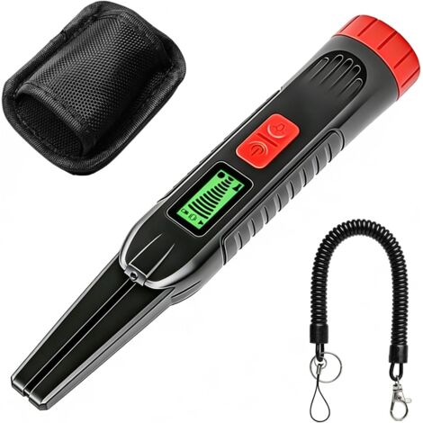 Pinpointer - Détecteur de métaux - Avec lumière LED à 360° - Étanche - Affichage du signal LCD - Pour la sécurité et la chasse au trésor (1/5)