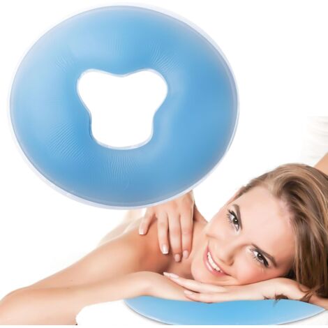 Coussin spa en silicone, coussin pour le visage, coussin en gel pour table de massage, coussin pour le visage, masseur de spa, beauté de la peau, surface douce, bleu