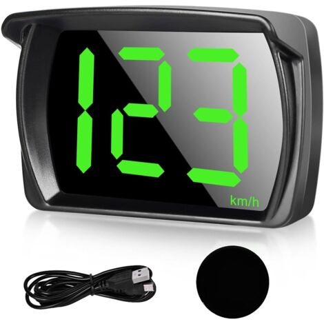 Head Up Display Auto HUD : compteur de vitesse numérique universel pour voiture avec GPS + double puce Beidou pour toutes les voitures, USB Plug and Play, KMH (1/5)