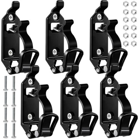 Lot de 6 supports de pelle pour barres de toit - Accessoires de pelle - Porte-balai - Porte-hache - Fermeture en caoutchouc - Support de fixation murale pour voiture, bateau, camion, outils (1/5)