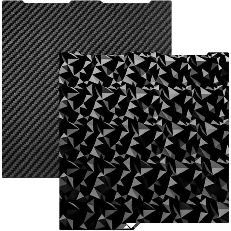 Anycubic Plaque d'impression texturée double face PEO + PET, diamant lisse PEO + fibre de carbone PET pour Anycubic Kobra S1 Combo 256 x 268 cm