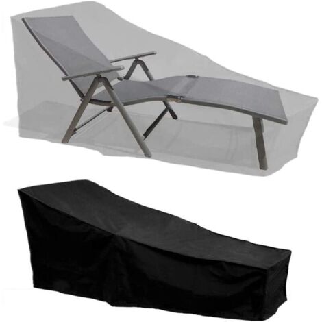 Housse de Protection , Imperméable, Coupe-Vent, Anti-UV, Tissu Oxford 210D Housse de Protection Bain de Soleil, Transat (210x75x40/80cm) – Noir (1/5)