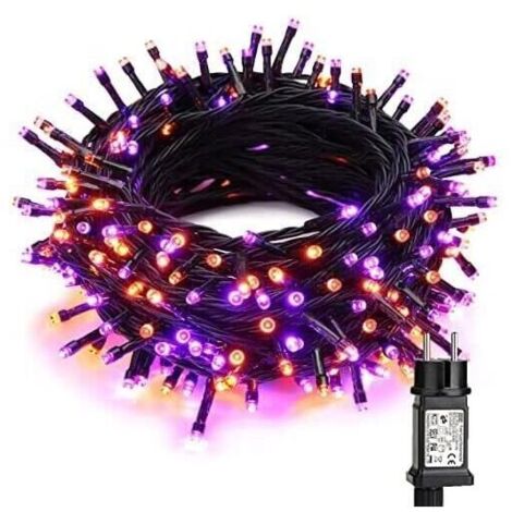 Halloween Guirlandes Lumineuses, 20M 200 LED Orange + Pourpre Guirlande Lumière Exterieur Noël Decoration 8 Modes Imperméable Guirlandes pour Thanksgiving Chambre Arbre Mariage Fête Jardin (1/5)
