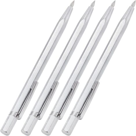 Pointe à Tracer en Carbure de Tungstène Stylos à Tracer en Métal Stylos de Gravure en Alliage pour Plaque en Céramique/Métal/Verre 4 Pièces Trusquin (1/5)
