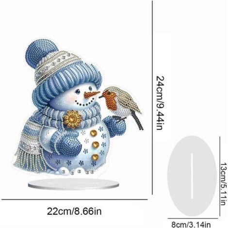 Peinture diamant de Noël pour adulte, bonhomme de neige, renne, double face, bricolage 5D, peinture diamant de Noël, décoration d'intérieur, décoration de table de Noël, cadeau artisanal de Noël (1/3)