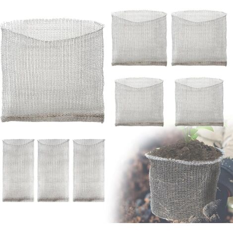 8PCS Panier Anti Campagnol en INOX, Sac en Grilles d'acier Inoxydable Contre Les Rongeurs, Protection en Filet Métallique pour Racines des Plantes des Arbres, des Fleurs (1/5)