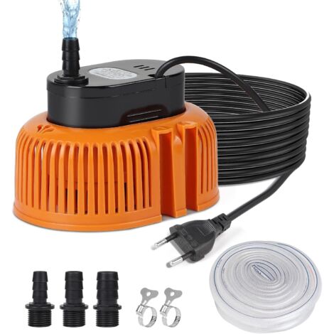 Pompe a Eau Electrique 75W, Pompe Vide Piscine 2500 L/H sans Flotteur avec Câble 7,2 m, 3 Adaptateurs Différents, Tuyau de 5 m, 2 Pinces (Orange) (1/5)