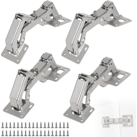 4 x Charniere Gond Porte Placard 175° avec Amortisseur Hydraulique, Soft Close Charnière de Meubles à 36 Vis avec Amortisseur Hydraulique (1/5)