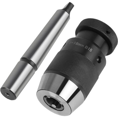 Mandrin de Perçage MK2-B18, 1-16mm, Mandrin de Perçage Tour Auto-serrant sans Clé, Cône de l'arbre MT2 pour Perceuse à Colonne, Fraiseuses, Tours