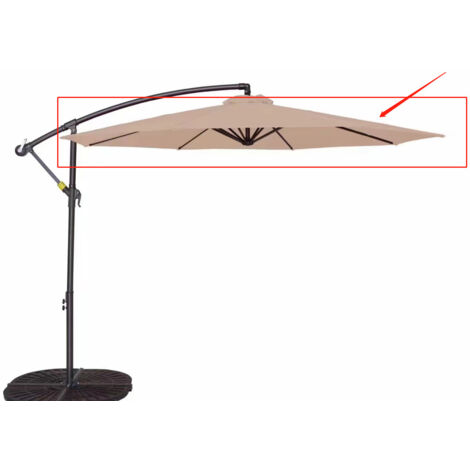 Parasol de terrasse déporté – un auvent de terrasse extérieur résistant à la décoloration avec une base en forme de croix, adapté aux jardins, pelouses, terrasses, cours ou abords de piscine.
