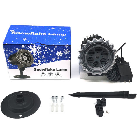 Projecteur de Noël extérieur à LED, effet flocon de neige, étanche IP44, éclairage LED, décoration pour Noël, intérieur, extérieur, fête, mariage [Classe énergétique F] (1/5)